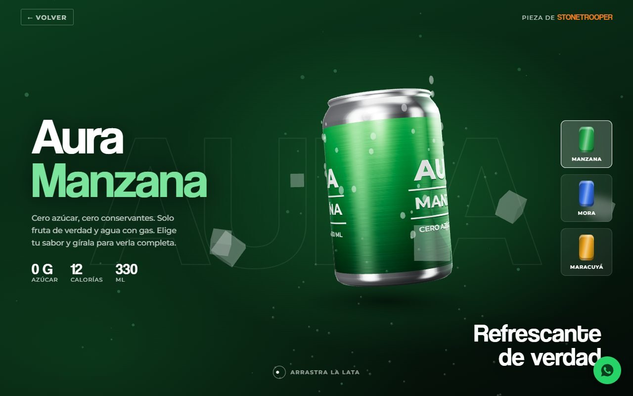 Pieza de producto: una lata en 3D que gira
