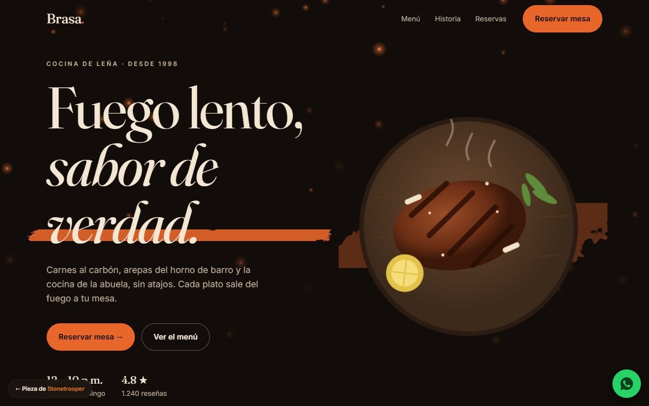 Pieza de restaurante con platos revelados a brochazos